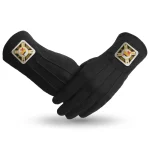 Knights Templar Commandery Gloves Black - Cotton Square Patch