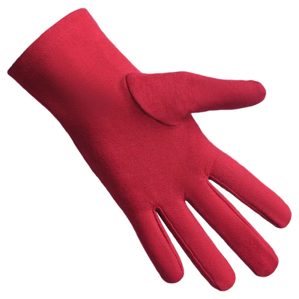 Knights Templar Commandery Gloves - Red Cotton with White Patch Back