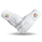OES Gloves - Cotton with Round Patch with Flowers 3 pairs