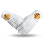 Council of Crusaders PHA Cotton Gloves - White Machine Embroidered Emblem 2 pairs