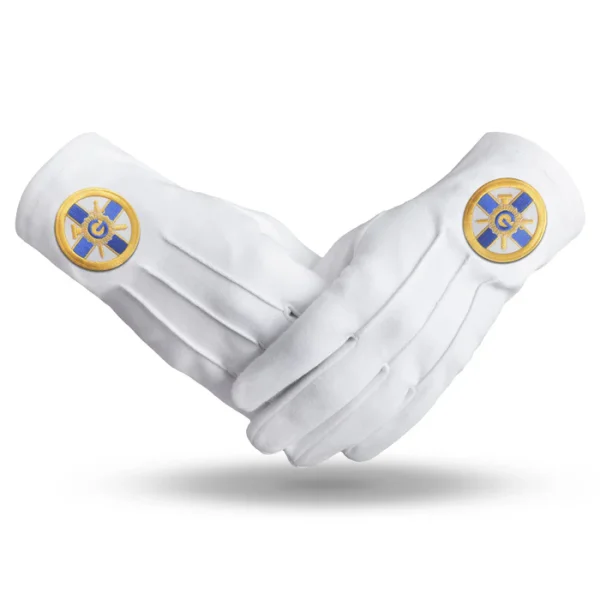 Eminent Prior Kych Knights Of The York Cross Of Honour Gloves - Pure Cotton With Round Patch