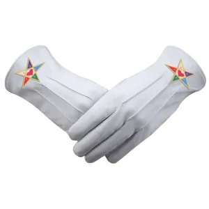 Youth Department International Masons Gloves - Leather With Colorful Star