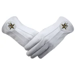Order of the White Shrine of Jerusalem Leather Gloves White Patch