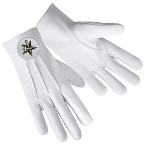 The Order Of The White Shrine Of Jerusalem Gloves - Leather With White Patch