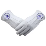 International Masons Gloves Leather With Square and Compass G and Key