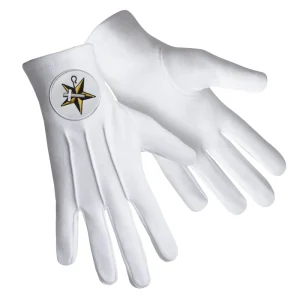 The Order Of The White Shrine Of Jerusalem Gloves - Pure Cotton With White Patch