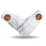 Order of the Amaranth Gloves 2 pairs - White Cotton Red Rose Badge Full Finger