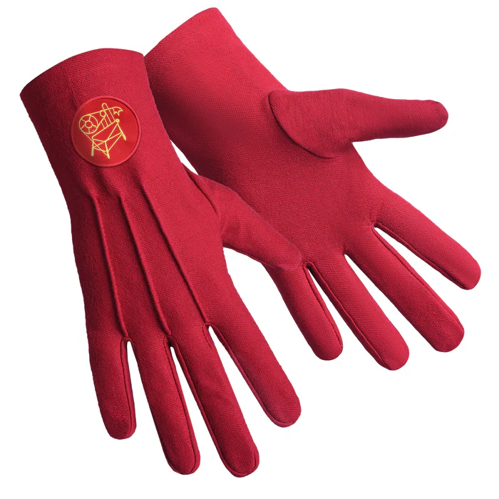 Heroines Of Jericho Pha Gloves – Red Cotton With Round Patch