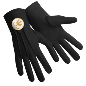 The Order Of The Golden Circle Pha Gloves - Black Cotton With Gold Emblem