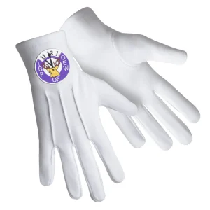 Elks Of The World Gloves - Elk Head Clock White Cotton