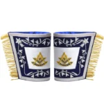 Past Master Blue Lodge Cuff | Dark Blue Silver Fringe