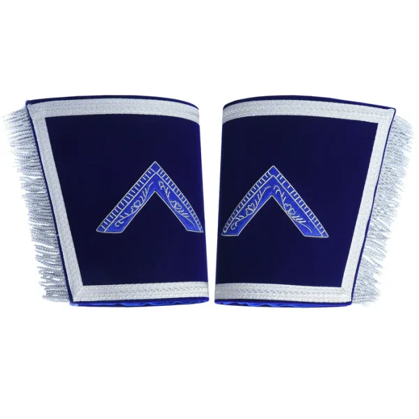 Worshipful Master Blue Lodge Cuff - Blue Velvet Hand Embroidered