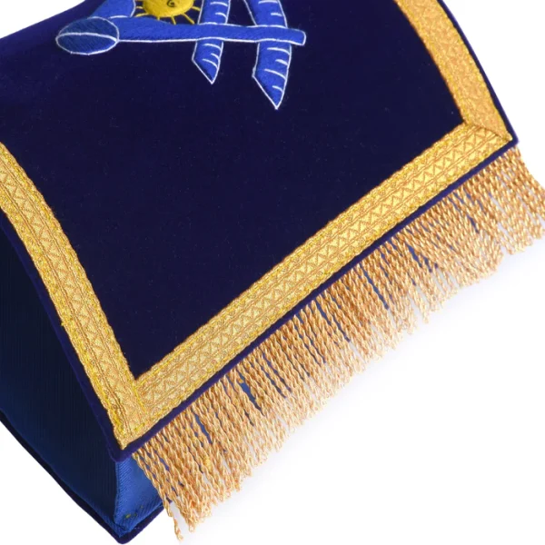 Past Master Blue Lodge California Regulation Cuff - Blue Hand Embroidery with Gold Fringe Show