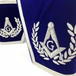 Master Mason Blue Lodge Gauntlet Cuff - Silver Hand Embroidered