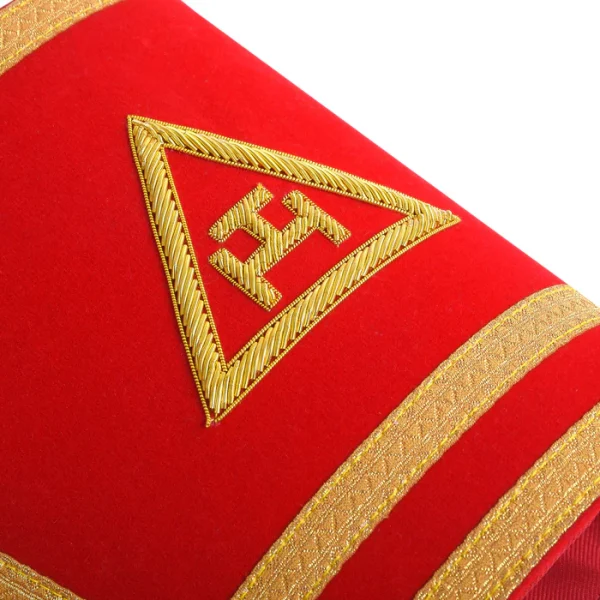 Royal Arch Chapter Cuff - Red Velvet with Triple Tau Emblem Show