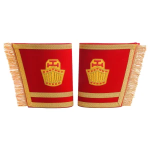 High Priest Royal Arch Chapter Cuff - Red Velvet with Gold Fringe