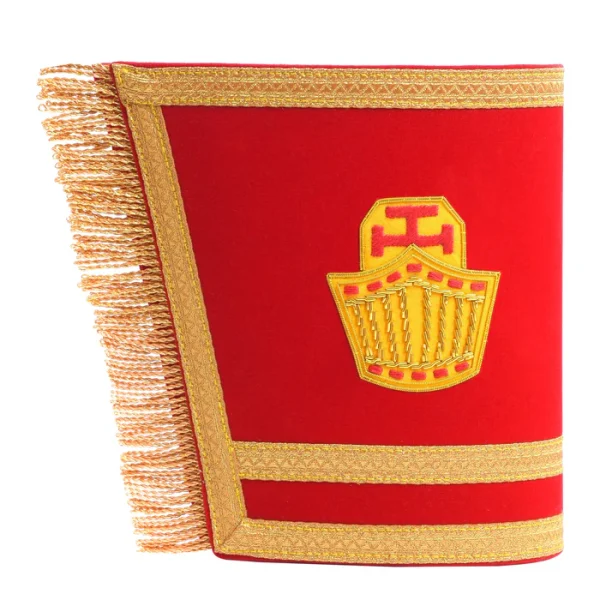 High Priest Royal Arch Chapter Cuff - Red Velvet with Gold Fringe Patch Show