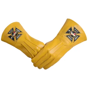 Knights Templar Commandery Gauntlet - Yellow Leather