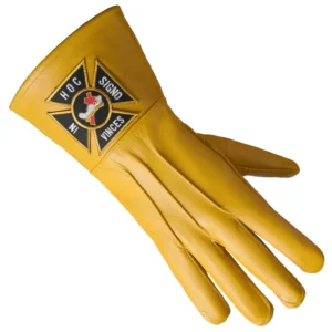 Knights Templar Commandery Gauntlet - Yellow Leather Back