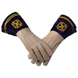 Past Grand Commander Knights Templar Commandery Gauntlet - Leather & Purple Velvet