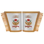 33rd Degree Scottish Rite Cuff | White Silk & Gold Machine Bullion