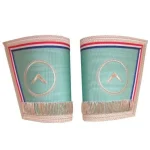 Worshipful Master Emulation Rite Cuff - Sky Blue Hand Embroidered Fringe