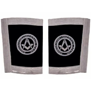 Grand Officers Malta Regulation Cuff - Black with Silver Hand Embroidery