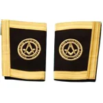 Grand Officers Malta Cuff - Black Gold Trim Masonic Square Compasses