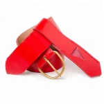 Regalia Belt Frog Red - Thick Leather Brass Fittings Standard Sword