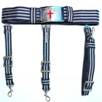 Sir Knight Knights Templar Regalia Belt - Black Silver Lace Red Cross Buckle