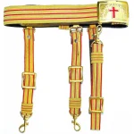 Past Commander Knights Templar Regalia Belt - Red Gold Lace Three Sling Sword