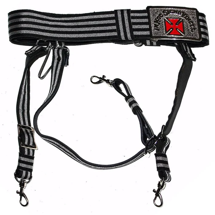 Sir Knight Knights Templar Regalia Belt – Black & Silver with Formée Pattée Cross