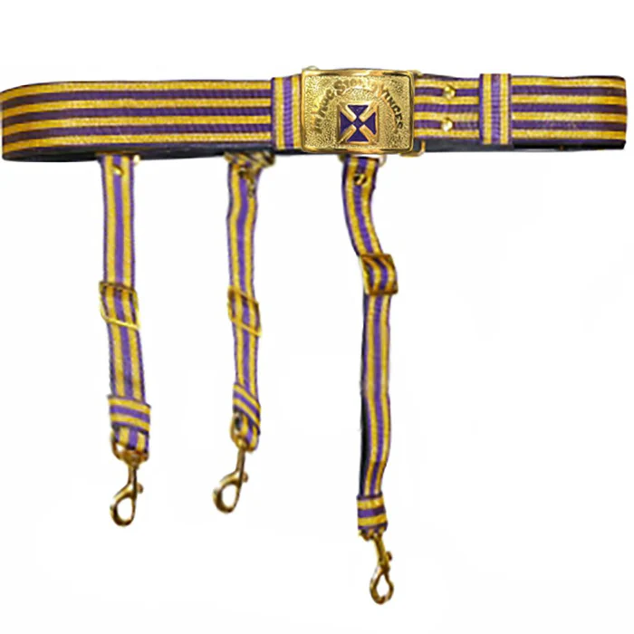 Knights Templar Past Grand Commander Purple & Gold Sword Belt – Purple Cross