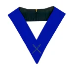 Marshal Blue Lodge Collar in Royal Blue Ribbon with Machine Embroidery