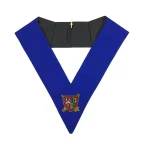 Pursuivant Blue Lodge Collar in Royal Blue with Machine Embroidery