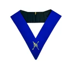 Master of Ceremonies Blue Lodge Collar - Royal Blue Machine Embroidery