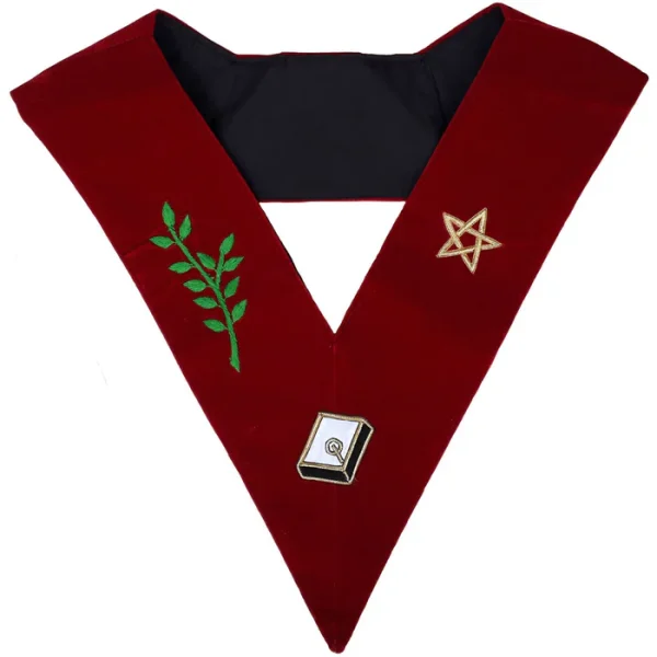 14th Degree Scottish Rite Collar - Maroon Velvet