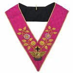 Knight Rose Croix 18th Degree Collar - Pink Moire Gold Bullion