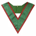 29th Degree Scottish Rite Collar - Green Satin Ribbon Swivel Hook