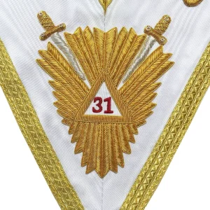 31st Degree Scottish Rite Collar - White Moire