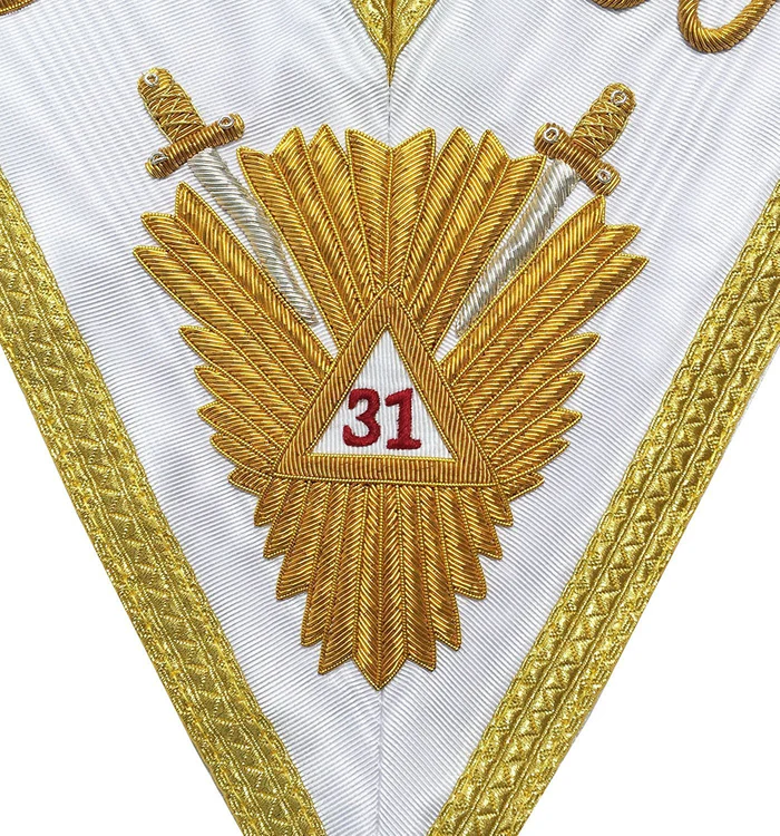 31st Degree Scottish Rite Collar – White Moire