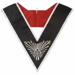 Scottish Rite 32nd Degree Collar - Black Moire White Borders
