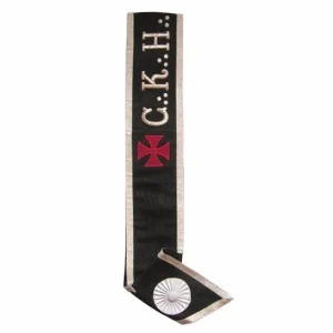 30th Degree Scottish Rite Collar - Templar Cross Black Moire