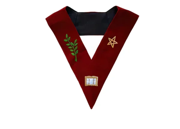 Orator Scottish Rite Officer Collar - Maroon Velvet