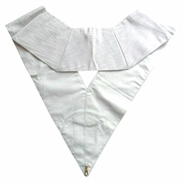 28th Degree Scottish Rite Collar - All White Moire