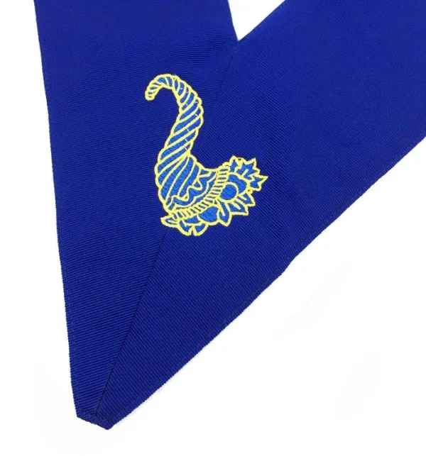 Officers Blue Lodge Officer Collar Set - Royal Blue Machine Embroidery