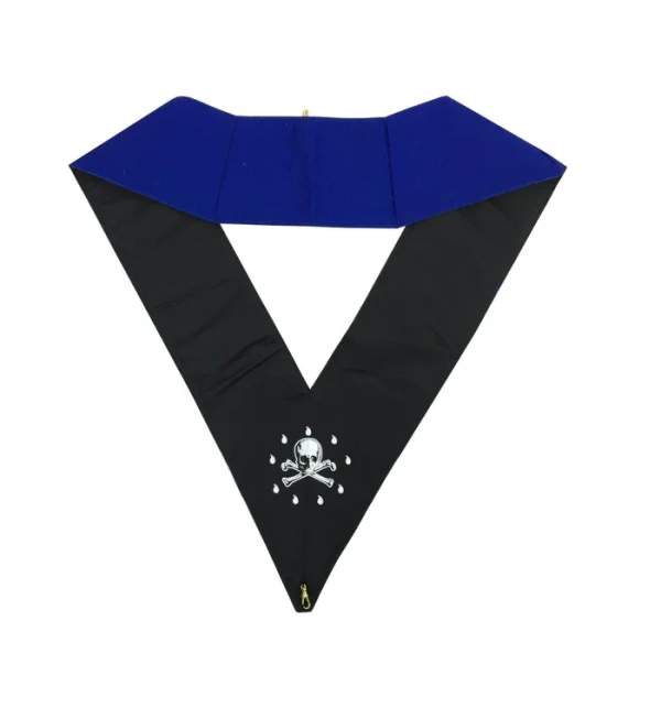 Officers Blue Lodge Officer Collar Set - Royal Blue Machine Embroidery