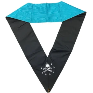 Officers Scottish Rite Officer Collar Set - Sky-Blue Moire Machine Embroidery