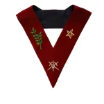 Master of Ceremonies Scottish Rite Velvet Collar - Maroon Gold Embroidery