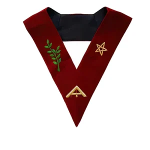 Senior Warden Scottish Rite Officer Collar - Maroon Velvet